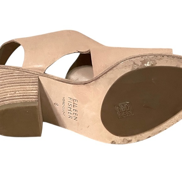Eileen Fisher Glance Natural Light Tan Varchetta Leather Slingback Sandal shoe - Picture 9 of 9
